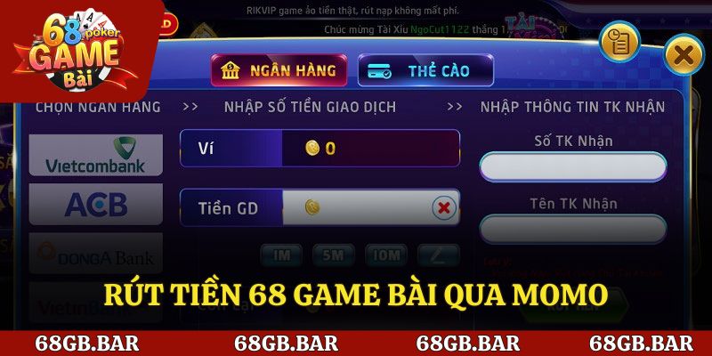 Thực hiện rút tiền bằng momo